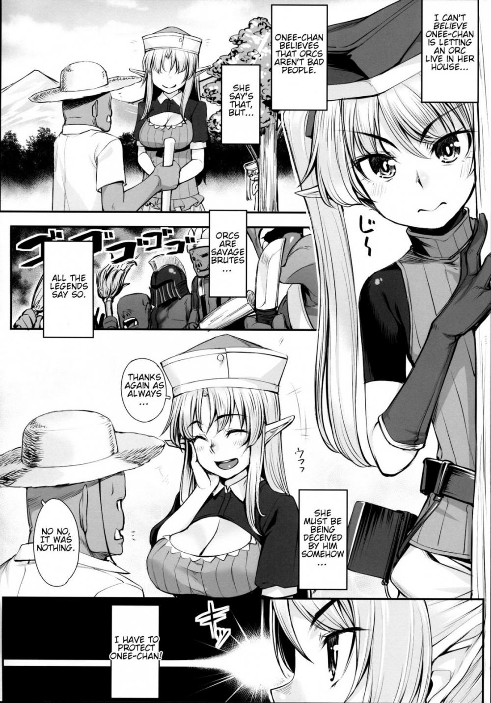 Hentai Manga Comic-Elf Sisters And The Orc-Read-3